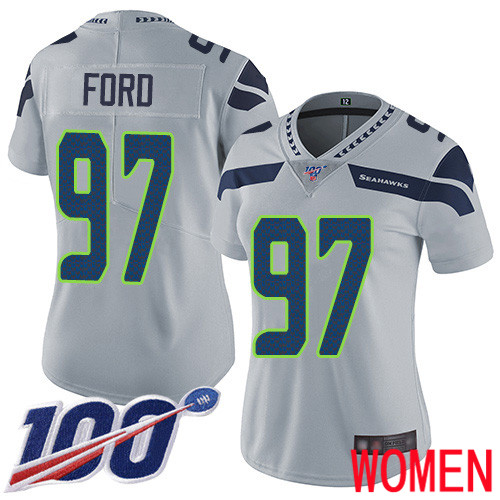 Seattle Seahawks Limited Grey Women Poona Ford Alternate Jersey NFL Football #97 100th Season Vapor Untouchable